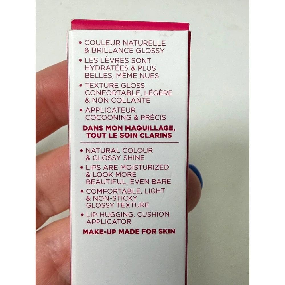 Clarins Lip Oil Strawberry Plumping Hydrating Glossy Rose Comfort Oil 7ml New